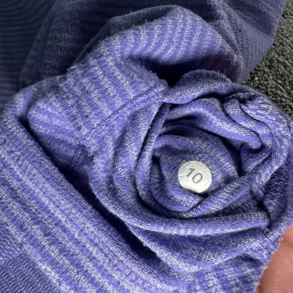 Lululemon Turn Around Shirt Women 10 Purple Thumbhole Reversible Gym Yoga - Picture 4 of 13